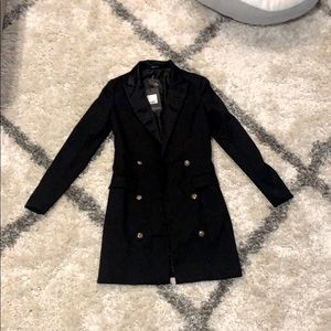 Black Tailored Trench Coat
